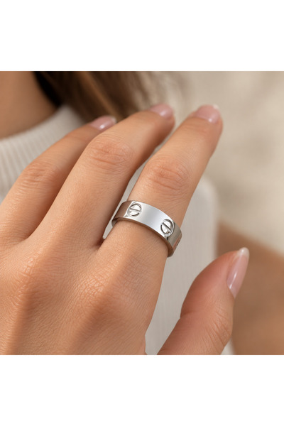 nerora Stainless Steel Gold Ring Flat Thick (Guaranteed Not to Tarnish)