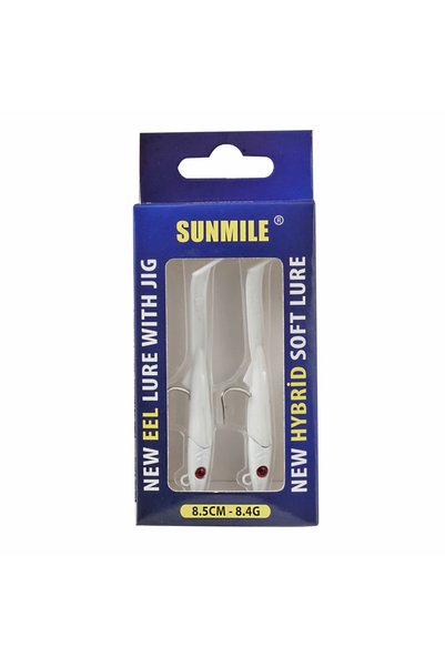 Choice 85mm8.4g COLOR 01 SUNMILE Eel Lure With Jig, Raglou Hybrid Soft Lure 8...