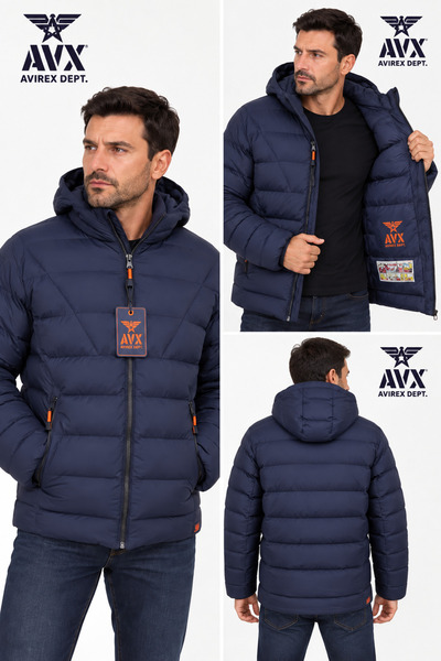 Avirex Dept Geaca matlasata barbat, cu gluga, Avirex Dept, 2XL