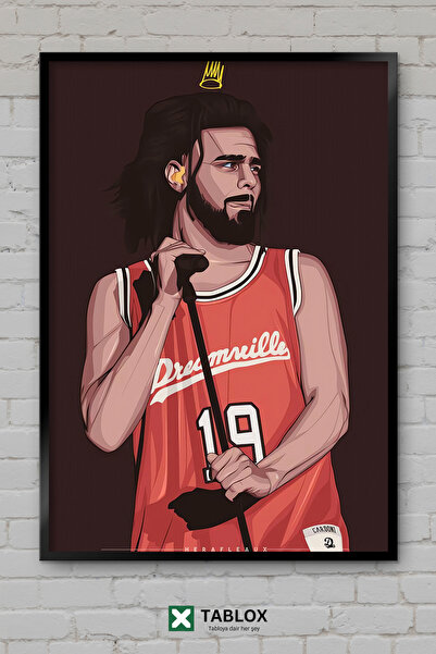 tablomaxtbx J Cole Ράπερ Ράπερ Χιπ Χοπ Μουσικός Πίνακας Μουσικής με Πλαίσιο Δ...