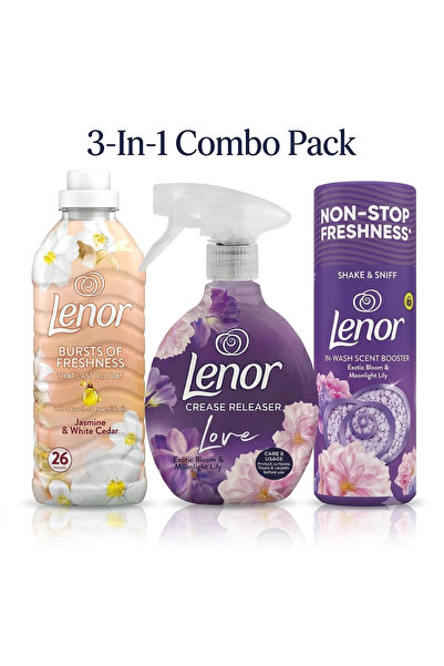 lenor 3-IN-1 Laundry Care Combo – Exotic Bloom Scent Booster 155g, Crease Rel...