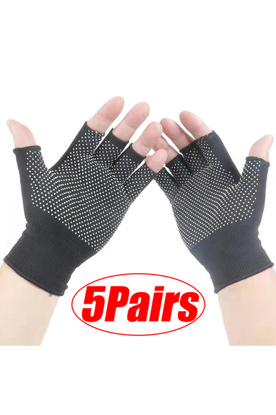 Choice Grey B 5Pairs 1/5/10Pairs Cycling Gloves Non-slip Touchscreen Half Fin...