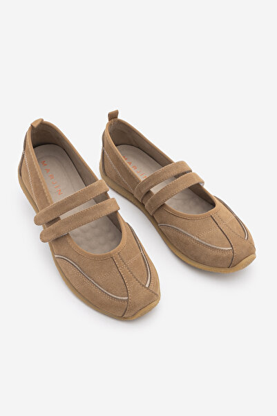 Marjin Women's Double Strap Stitching Detailed Round Toe Mary Jane Casual Spo...