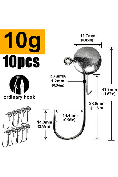 Choice 10 قطع من رؤوس صنارات الصيد بأحجام مختلفة (10 جرام، 1 جرام، 2 جرام، 3 ...
