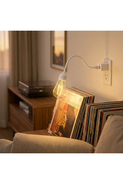 Powermaster USB LED Gece Lambası, Esnek Gövdeli Edison Ampul Tasarımı, Plak Çalar ve Ses Sistemi Köşeleri İçin