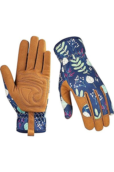 ANGJU Leather Gardening Gloves for Women - Working Gloves for Weeding, Diggin...