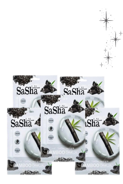 SASHA 5 قطع من قناع الفحم النباتي المنعش