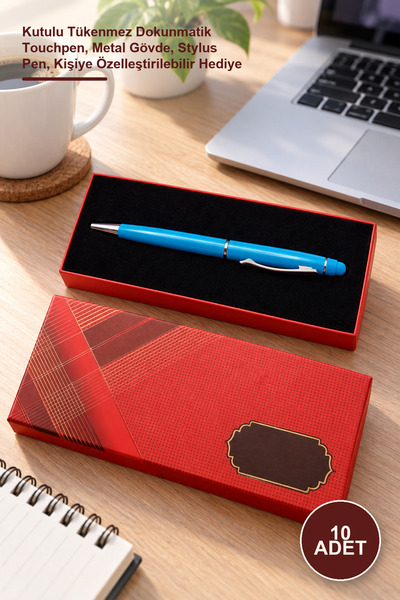 Yenilig 10 Pieces of Metal Turquoise Pens – Boxed Ballpoint Touchpen, Metal B...