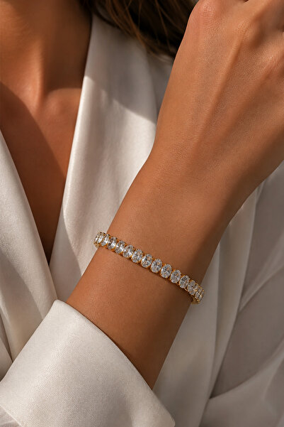 Modex Gold Oval Irkon Stone Flexible Waterway Bracelet