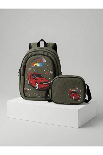 Kids Club Speed Written Boys' School Bag Khaki