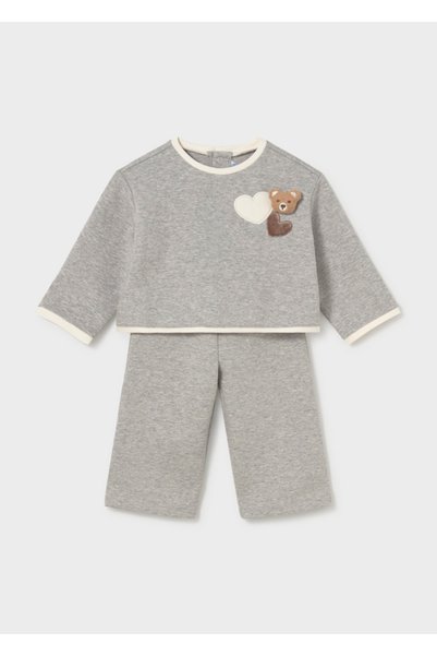 MAYORAL Baby Girl Printed Top and Bottom Set Gray 2558