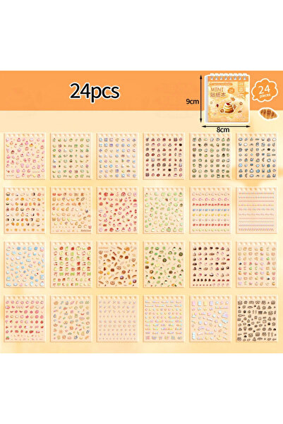 Choice yellow Cartoon Mini Sticker Book Tiny Pet Food Stickers Book Children ...