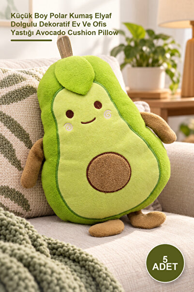 Yenilig 5 Pieces Avocado Pillow – Small Size Polar Fabric Fiber Filled Decora...