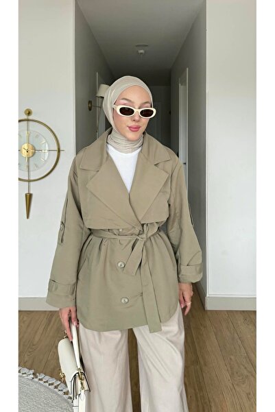 THEK BUTİK KRUVAZE YAKA MİNİ TRENÇ CEKET
