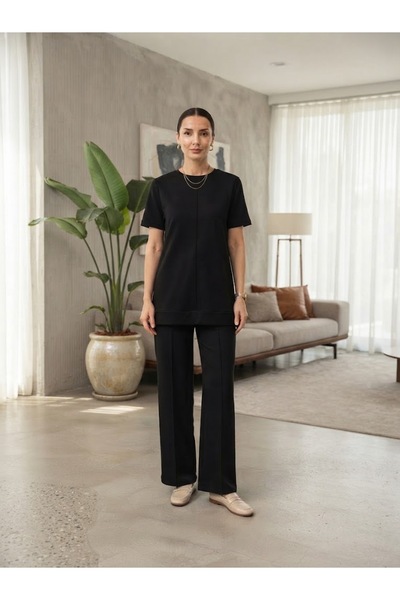 Özgür Soft Fabric Striped High-Waisted Comfortable Tracksuit Set
