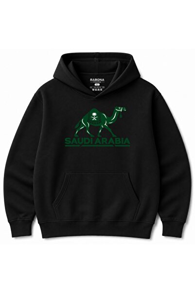 Rabona Fashion Hanorac cu glugă cu grafică cu cămile și stemă a deșertului sa...