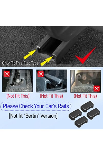 Choice 4pcs (No Fit Berlin) Seat Rail Cover Protector For Tesla Model 3 Y YL ...