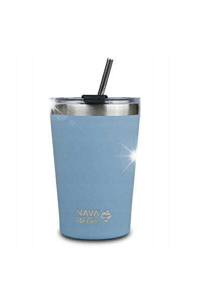 Nava Cană termos cu pai 450 ml albastru We Care