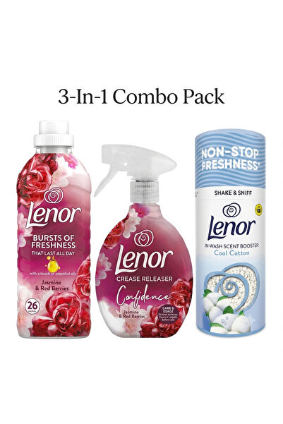 lenor 3-IN-1 Laundry Care Combo – Jasmine Crease Releaser Spray 500ml & Fabri...
