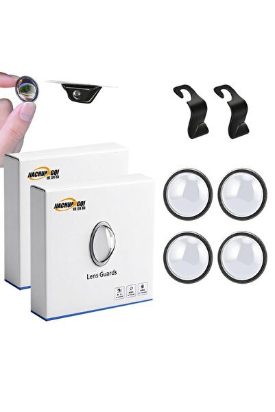 Choice WHITE 4pcs Car Camera Lens Guards With 2pcs Hooks 360 Panoramic Camera...