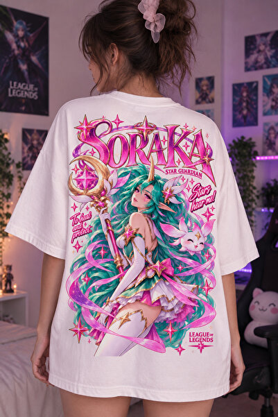 Soraka Baskılı Oversize Unisex T-shirt