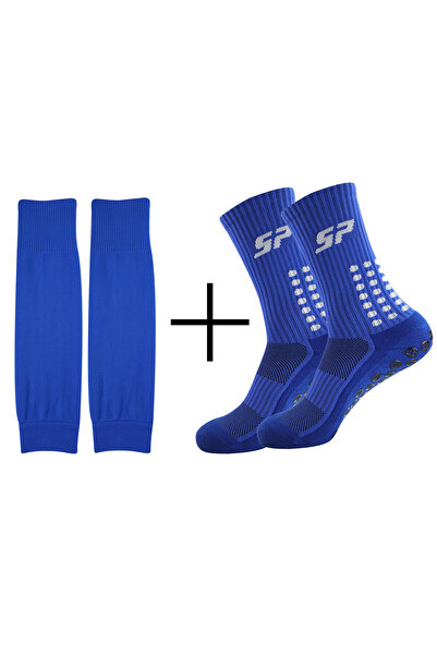 Choice one-size Blue 2-Piece Set: Non-Slip Grip Soccer & Basketball Socks wit...
