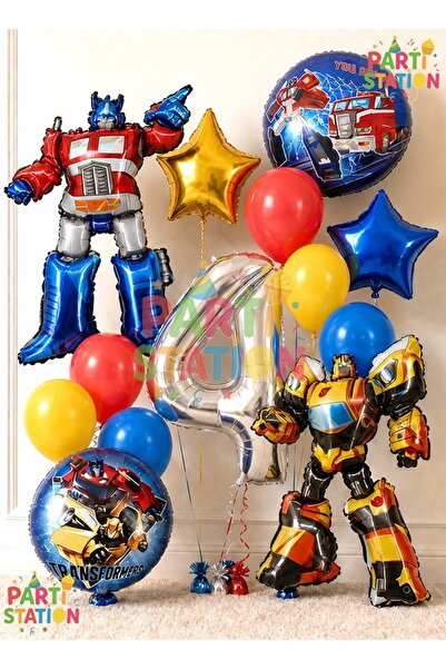 Parti Station Transformers Bumblebee & Optimus Prime Balloon Set 4 Years Old ...