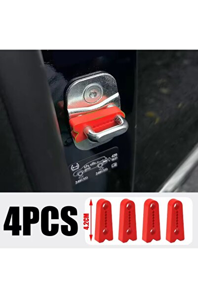 Choice Red - 4pcs Universal Car Door Lock Shock Absorber Pad Silicone Sound D...