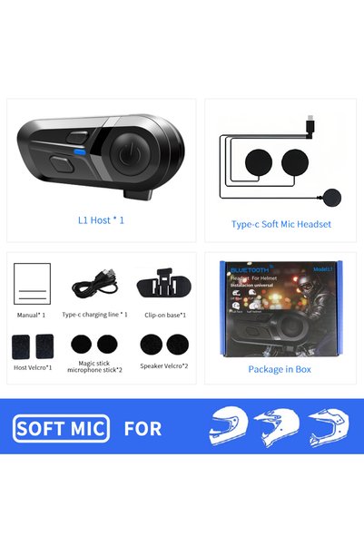 Choice Headset Soft Micro Wireless Motorcycle Helmet Headset Hands-free Call ...