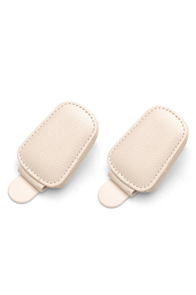 Choice Beige-2PCS 2Pcs Sunglasses Holder Is Suitable for Car Sun shades Magne...