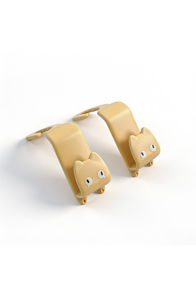 Choice Orange 2pcs Creative Car Hook Cute Cat Car Seat Hanger Hooks Behind-se...