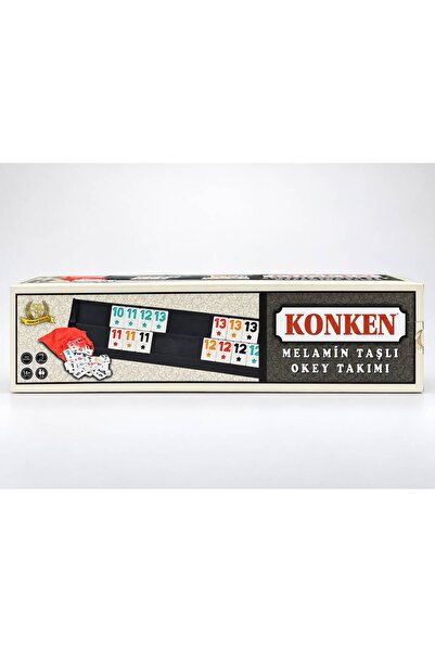 Star Okey Konken Siyah Istakalı Melamin Taşlı Okey Takımı