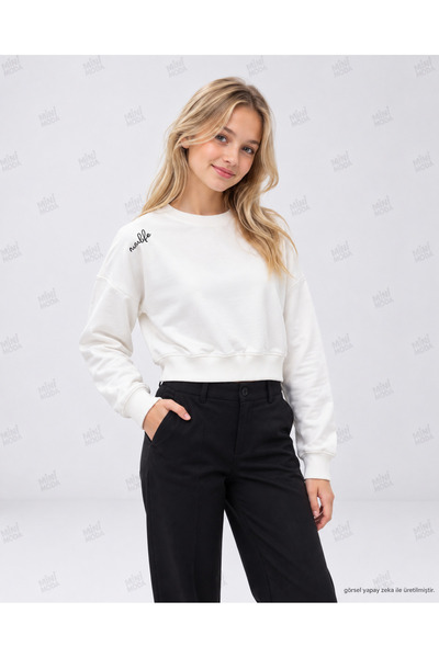 Minimoda Kids Devojčica, majica sa vezom i detaljima