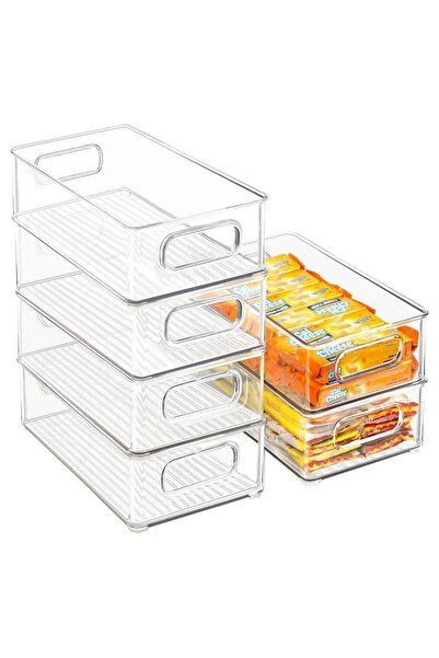 Generic Stackable Refrigerator Organizer Bins, 6 Pack Clear Kitchen Organizer...