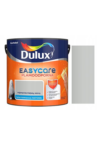 DULUX Vopsea latex de perete EasyCare, cea mai populară, gri mat, 2,5L