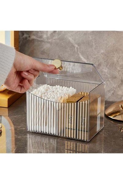 Generic 2-Grid Cotton Swab Ball Qtip Holder Dispenser with Lid,Container Disp...