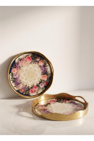 MİEN Grace Wooden Decorative Tray Set of 2