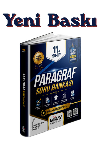 Miray Yayınları 11.Sınıf Paragraf Soru Bankası 2027 Yeni Baskı Maarif Modelin...