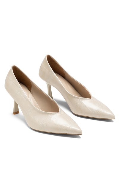 SOLİN SHOES حذاء نسائي بكعب عالٍ من جلد التمساح منقوش للسهرات، حذاء بكعب ستيليتو