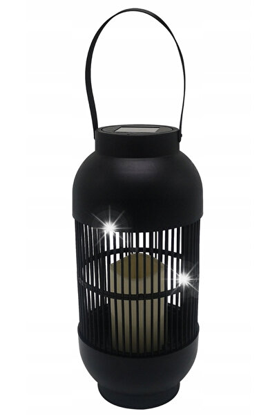 Volteno Lampă solară de grădină, alb-negru, ovală, LED, decorativă, 1 buc.