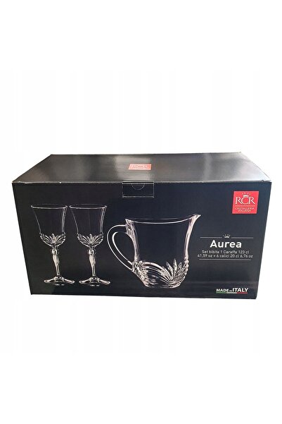RCR Set AURA de apă, sorbet, suc, carafă și pahare de sticlă 6el