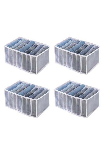 Generic 4 Pieces 7 Grids Washable Wardrobe Clothes Organizer