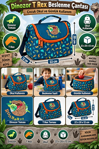 DODOMAR Jurassic World Dinosaur t Rex Lunchbox Kids Student School Meal Bag 2...