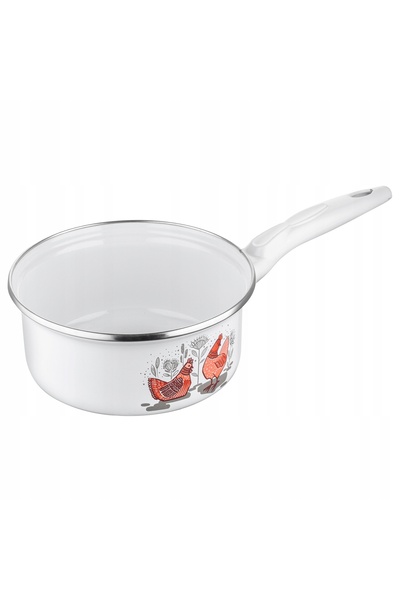 Emalia Pleszew Rubinka 16 cm 1.3 l vas emailat alb pentru mașina de spălat vase