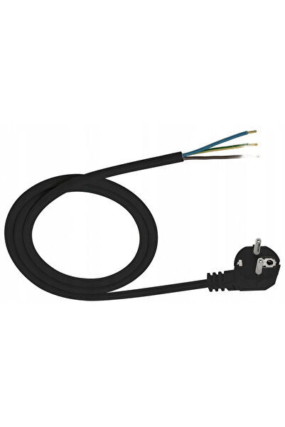 NO BRAND Cablu cu mufă unghiulară 3*1.5 OMY GH 1.5M Negru - E+20-010