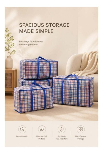 Generic 4 Pcs Large Moving Bag