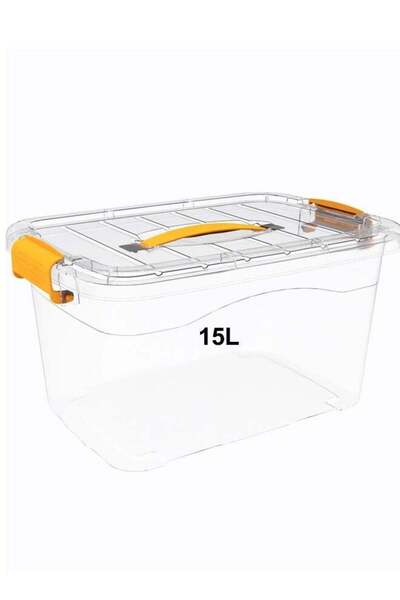 Generic 15L Clear Plastic Storage Box, Stackable Sealed Storage Bin with Lock...