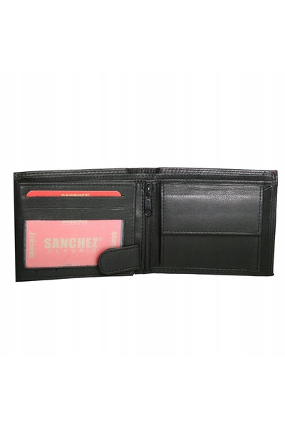 NO BRAND Portofel cu fir decorativ Sanchez Classic – negru