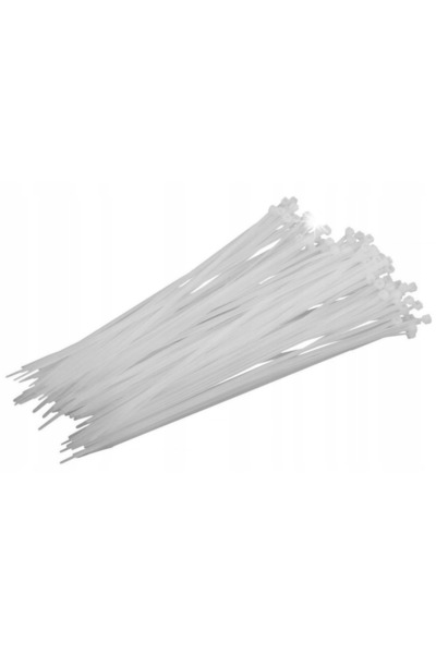 Alma Colier de cablu 4,8mm x 370mm Alb 100 bucăți