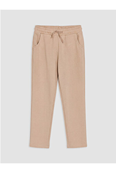 LC Waikiki Beige Regular Fit 3 Thread Girls' Sweatpants